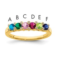 14K Yellow Gold Family Jewelry Diamond Semi-Set Ring view 1