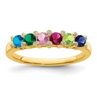 14K Yellow Gold Family Jewelry Diamond Semi-Set Ring view 2
