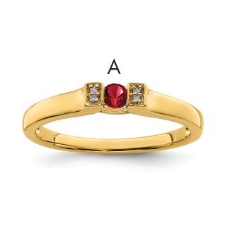 Birthstone and Diamond Mother's Ring Semi-Mount      