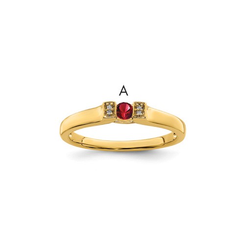 14K Yellow Gold Family Jewelry Diamond Semi-Set Ring