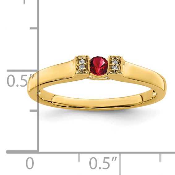Birthstone and Diamond Mother's Ring