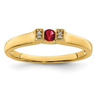 14K Yellow Gold Family Jewelry Diamond Semi-Set Ring view 2
