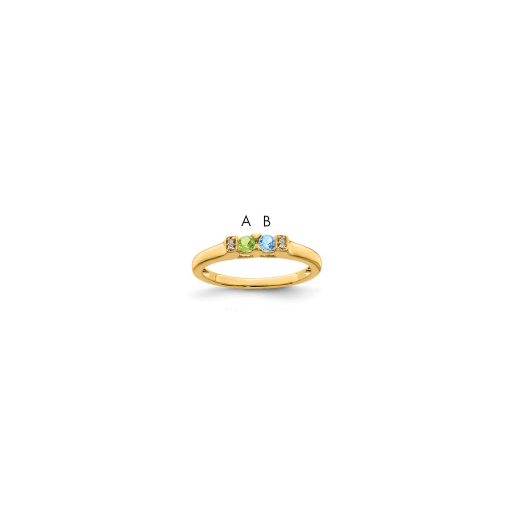 14K Yellow Gold Family Jewelry Diamond Semi-Set Ring