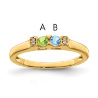 14K Yellow Gold Family Jewelry Diamond Semi-Set Ring view 1