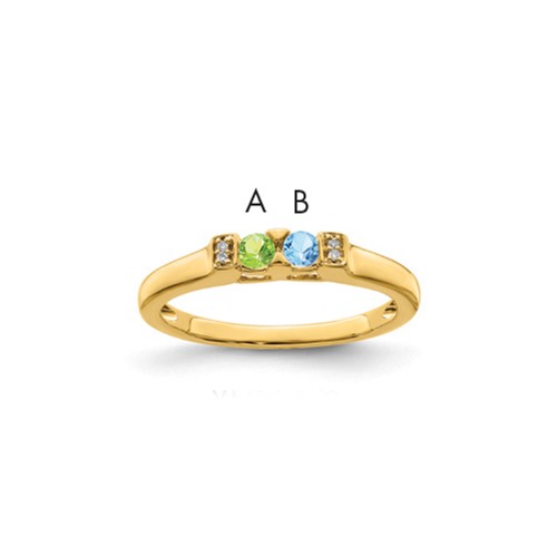 14K Yellow Gold Family Jewelry Diamond Semi-Set Ring