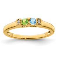 14K Yellow Gold Family Jewelry Diamond Semi-Set Ring view 2