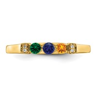 14K Yellow Gold Family Jewelry Diamond Semi-Set Ring view 5