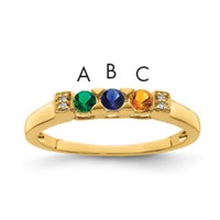 14K Yellow Gold Family Jewelry Diamond Semi-Set Ring view 1