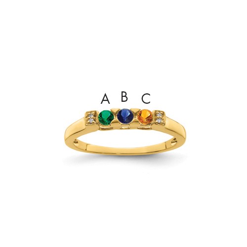 14K Yellow Gold Family Jewelry Diamond Semi-Set Ring