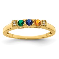 14K Yellow Gold Family Jewelry Diamond Semi-Set Ring view 2