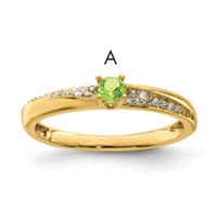 14K Yellow Gold Family Jewelry Diamond Semi-Set Ring view 1