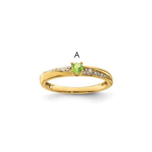 14K Yellow Gold Family Jewelry Diamond Semi-Set Ring