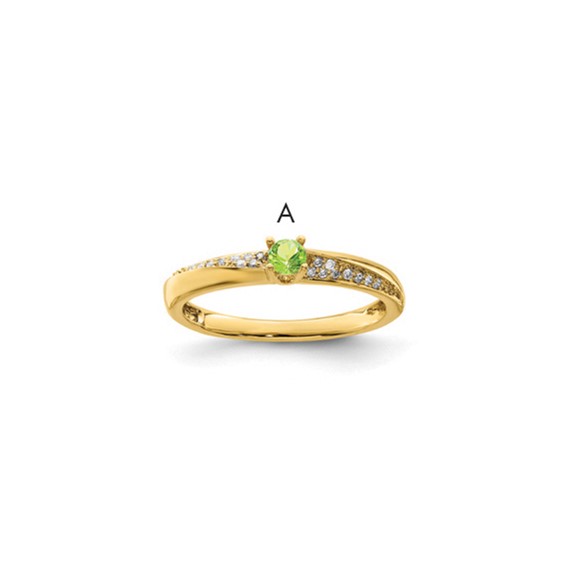 Family Jewelry Birthstone & Diamond Ring  