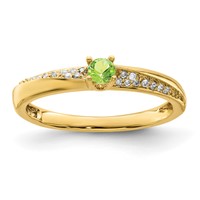 14K Yellow Gold Family Jewelry Diamond Semi-Set Ring view 2