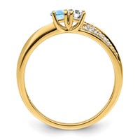 14K Yellow Gold Family Jewelry Diamond Semi-Set Ring view 3