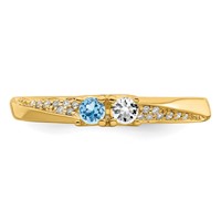 14K Yellow Gold Family Jewelry Diamond Semi-Set Ring view 5