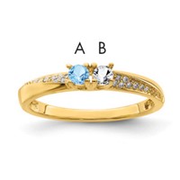 14K Yellow Gold Family Jewelry Diamond Semi-Set Ring view 1