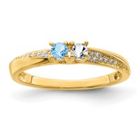 14K Yellow Gold Family Jewelry Diamond Semi-Set Ring view 2