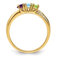 14K Yellow Gold Family Jewelry Diamond Semi-Set Ring view 3