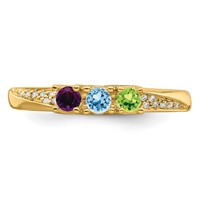 14K Yellow Gold Family Jewelry Diamond Semi-Set Ring view 5