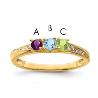 14K Yellow Gold Family Jewelry Diamond Semi-Set Ring view 1