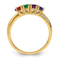 14K Yellow Gold Family Jewelry Diamond Semi-Set Ring view 3
