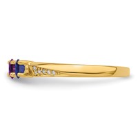 14K Yellow Gold Family Jewelry Diamond Semi-Set Ring view 4