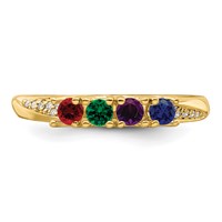 14K Yellow Gold Family Jewelry Diamond Semi-Set Ring view 5