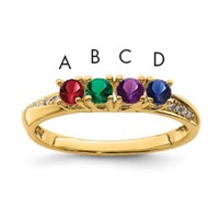 14K Yellow Gold Family Jewelry Diamond Semi-Set Ring view 1