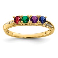 14K Yellow Gold Family Jewelry Diamond Semi-Set Ring view 2