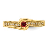 14K Yellow Gold Family Jewelry Diamond Semi-Set Ring view 5