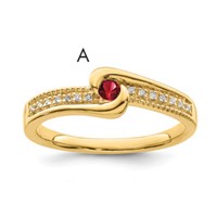 14K Yellow Gold Family Jewelry Diamond Semi-Set Ring view 1