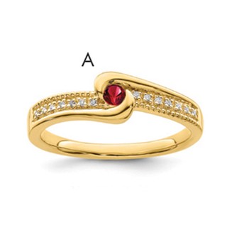 Birthstone and Diamond Mother's Ring Semi-Mount      
