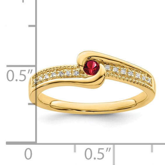 Birthstone and Diamond Mother's Ring