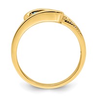 14K Yellow Gold Family Jewelry Synthetic Stone & Diamond Set Ring view 3