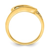 14K Family Jewelry Synthetic Stone & Diamond Set Ring view 3