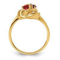 14K Genuine 2 Stone Mother's Ring view 3