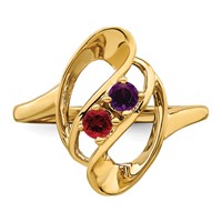 14K Genuine 2 Stone Mother's Ring view 5