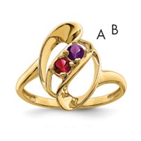 14K Genuine 2 Stone Mother's Ring view 1
