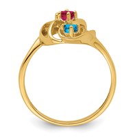 14K Yellow Gold Genuine 3 Stone Mother's Ring view 3