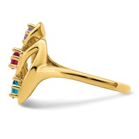 14K Yellow Gold Genuine 3 Stone Mother's Ring view 4