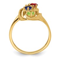 14K Yellow Gold Genuine 4 Stone Mother's Ring view 3