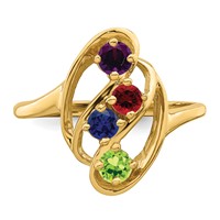 14K Yellow Gold Genuine 4 Stone Mother's Ring view 5
