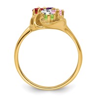 14K Yellow Gold Genuine 5 Stone Mother's Ring view 3
