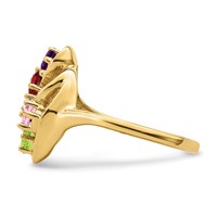14K Yellow Gold Genuine 5 Stone Mother's Ring view 4