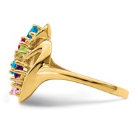 14K Yellow Gold Synthetic Family Jewelry Ring view 4