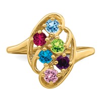 14K Yellow Gold Synthetic Family Jewelry Ring view 5
