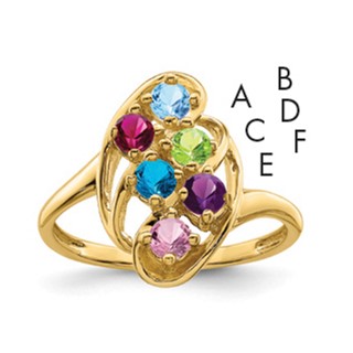 10k Synthetic Family Jewelry Ring