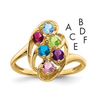 14K Yellow Gold Synthetic Family Jewelry Ring view 1