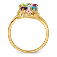 14K Yellow Gold Synthetic Family Jewelry Ring view 3